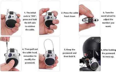 Bicycle Motorcycle Wire Rope Lock Retractable Helmet Lock Password