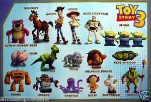 DISNEY/PIXAR "TOY STORY 3" POSTER - Cast Of Characters With Their Names By Them | eBay