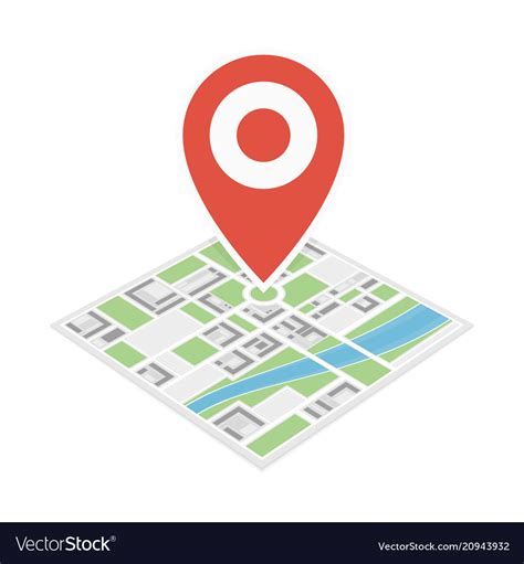 City Map With Pin Royalty Free Vector Image Vectorstock