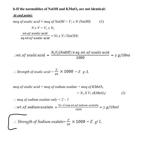 Solved Ii Analysis Of A Mixture Of Oxalic Acid And Sodium