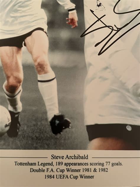 Signed Steve Archibald Tottenham Hotspur Photo Montage Its Signed