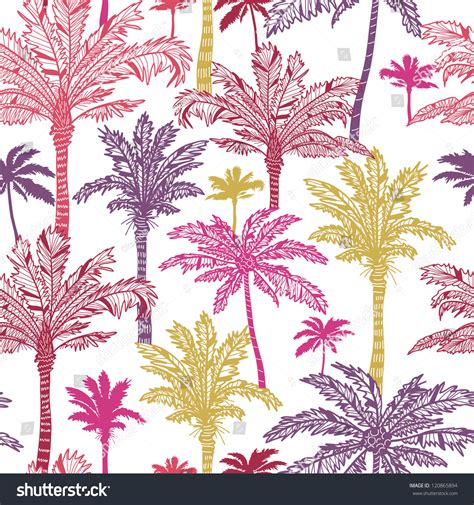 Vector Palm Trees Seamless Pattern Background Stock Vector (Royalty ...