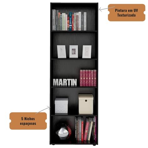 Estante Multy Para Livros E Decora O Preto