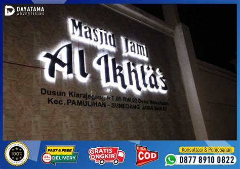 Cod Papan Nama Huruf Timbul Nama Masjid Dan Musholla Desain