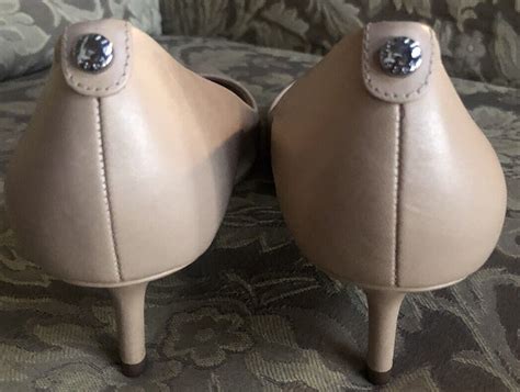 Michael Kors Alina Nude Kitten Heel Mid Pumps Women Gem