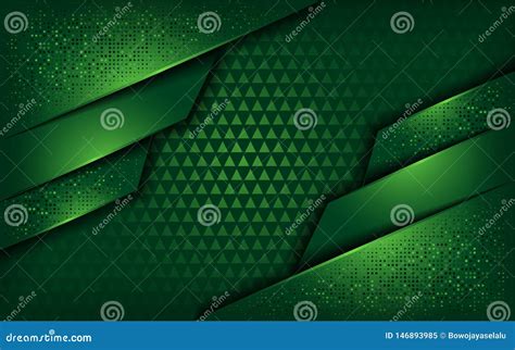 Luxury Green Background With Overlap Layer Stock Vector Illustration