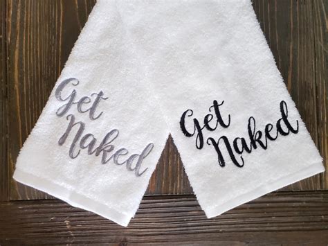 Embroidered Towel Get Naked Eventeny
