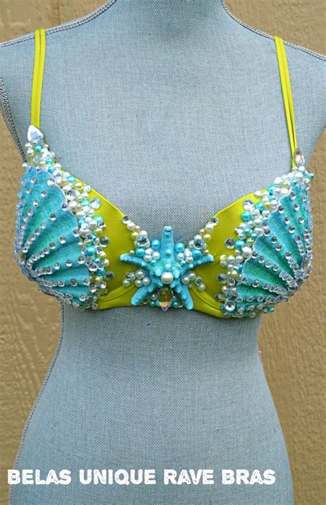 Turquoise Mermaid Bra Seashell Bra Seashell Top Mermaid Costume Mermaid Bra