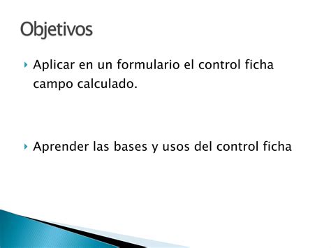 Control Ficha Y Campo Calculado Ppt