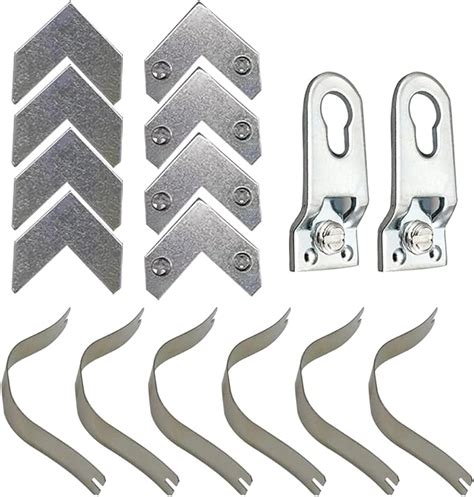 Quupy 18 Pcs Aluminium Alloy Photo Frame Hardware Accessories L Shaped