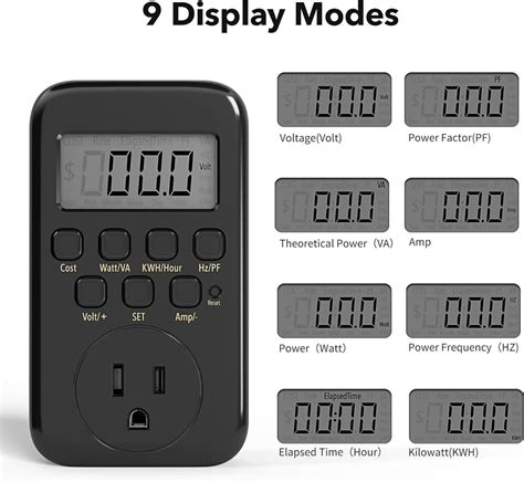 Bn Link Lcd Plug In Power Energy Meter Voltage Amps Electricity Usage