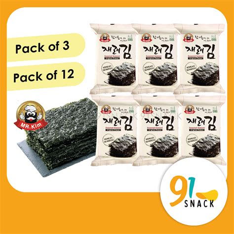 Mr Kim Korean Seasoned Seaweed Korea Snack Snek 韩国进口香脆紫菜 Halal Original