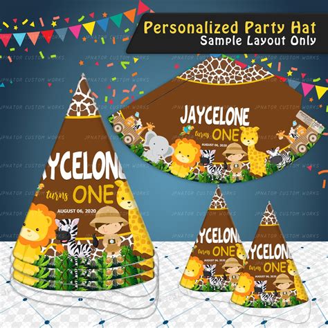 Safari Party Hat Personalized Party Hat Shopee Philippines