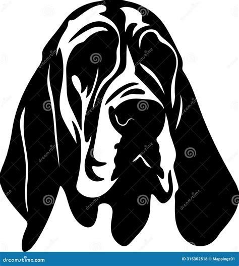 Bloodhound Black Silhouette Generative Ai Stock Vector Illustration