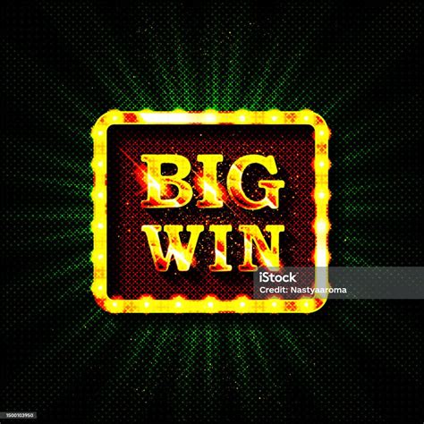 Big Win Gold Text On Retro Red Board Vector Banner Stock Illustration