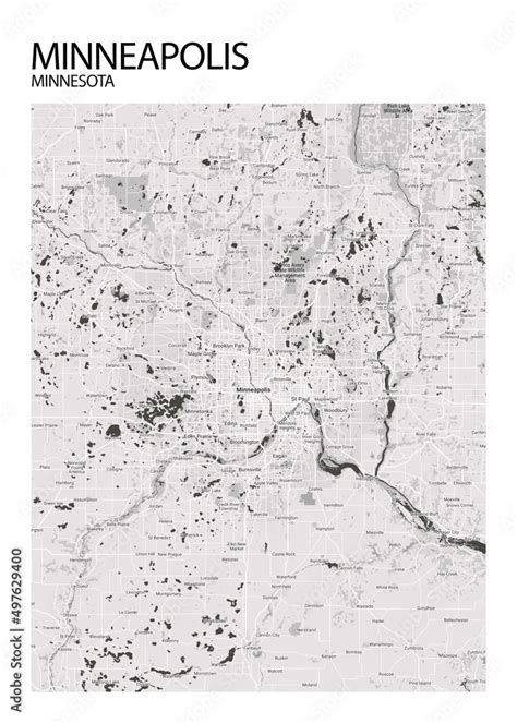 Poster Minneapolis - Minnesota map. Road map. Illustration of ...