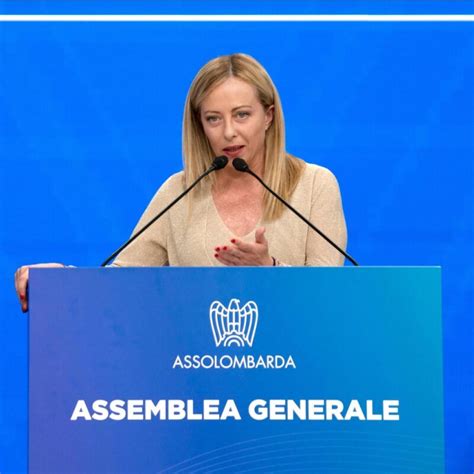 Meloni Allassemblea Di Assolombarda L Italia Cresce La Pi