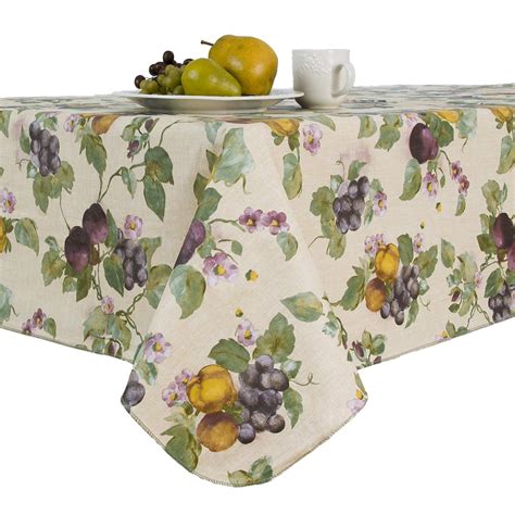 Fresco Fruit Flannel Backed Vinyl Tablecloth 52x70 Oval Uk