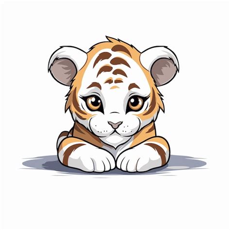 Premium Vector Cute Cartoon Tiger Isolated On A White Background