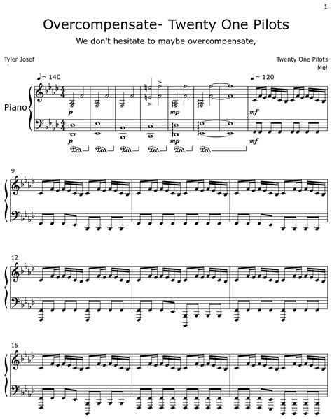 Overcompensate Twenty One Pilots Sheet Music For Piano