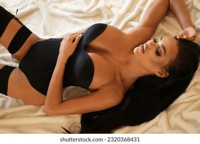 Sexy Brunette Black Lingerie Stock Photo Shutterstock