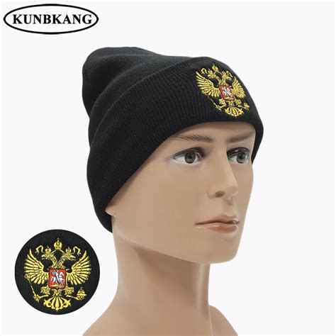 2017 Men Women Winter Warm Knitted Hat Russian Emblem Skullies Beanies