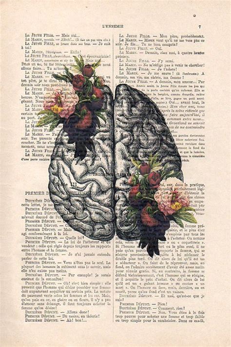 Brain Art Print On 1900 Vintage Page Botanical Flowers Posters Etsy