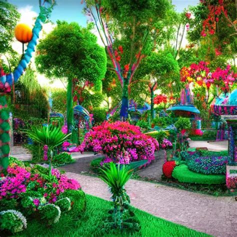 The Cosmic Gardens Of Tlaquepaque Digital Art K Stable Diffusion