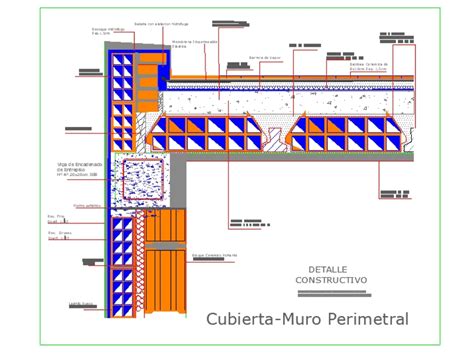 Detalle Muro Doble Con Cubierta En Autocad Cad Kb Bibliocad