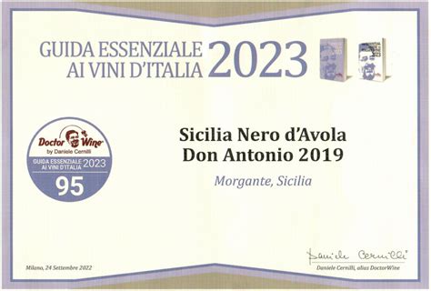 Guida Essenziale Ai Vini DItalia 2023 MORGANTE