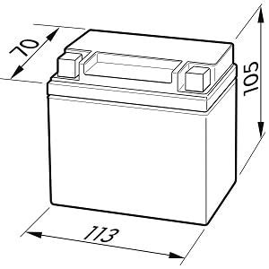 CARTEC Motorradbatterie YTX5L BS 4Ah 80A Gel Technologie Motorrad