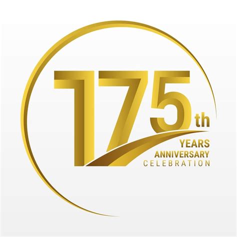 Premium Vector 175th Anniversary Logo Design With Golden Color And