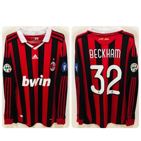 Jual JERSEY RETRO Milan Home Longsleeve 2009 2010 Name Player Beckham