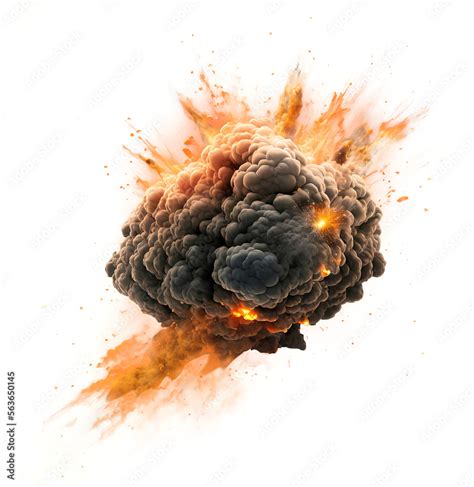 Photo Art Print Realistic Big Explosion With Smoke PNG Jasinski