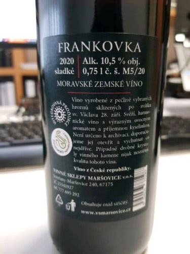 Vinné sklepy Maršovice Exclusive Sweet Collection Frankovka Vivino