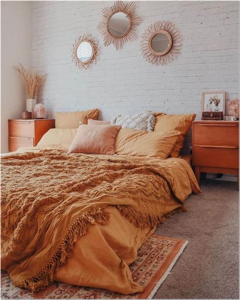 Lively Burnt Orange and Brown Bedroom Setup — Homebnc