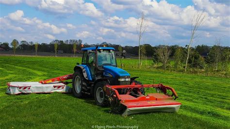 Eerste Snede Gras Maaien Mowing St Cut New Holland Tm Kuhn