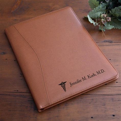 Engraved Leather Portfolio Medical Design