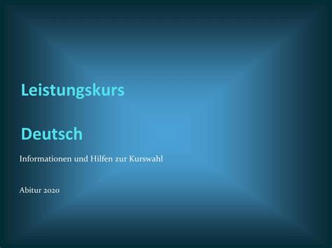 Leistungskurs Deutsch Ppt Herunterladen