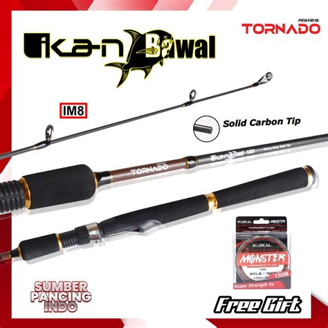 Jual Tornado Joran Spinning Ikan Bawal Carbon Solid Sambung Cm