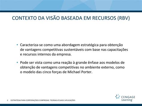 PPT Visão baseada em recursos RBV e competências essenciais