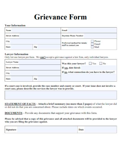 Free Grievance Form Samples In Google Docs Ms Word Pdf