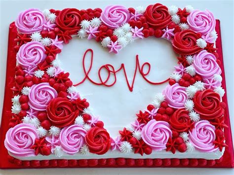 Valentine Sheet Cake In 2023 Themed Birthday Cakes Sheet Cake Designs Valentines Cakes And