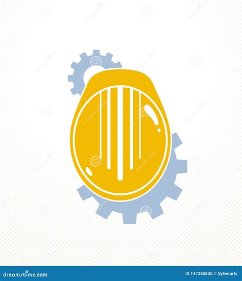 Logotipo O Icono Del Ingeniero Con El Casco De Seguridad Amarillo