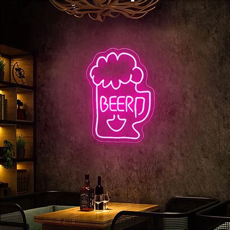 MAXSMLZT Barbier Neonlicht Party Wanddeko LED Bier Leuchtreklame Zum