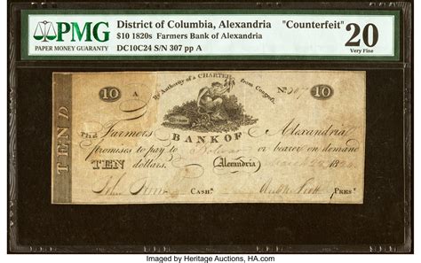 Alexandria, DC- Farmers Bank of Alexandria Counterfeit $10 Mar. 22