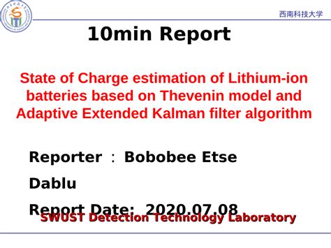 Pdf State Of Charge Estimation Of Lithium Ion Batteries Based On Thevenin Model And Adaptive