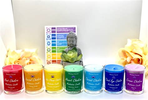 7 Chakras Intention Candle Set Balancing Healing Etsy