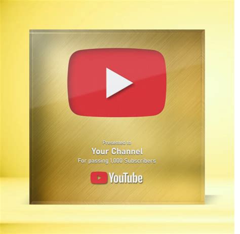 Custom Social Media Award Plaque Creator Play Button Award Youtube