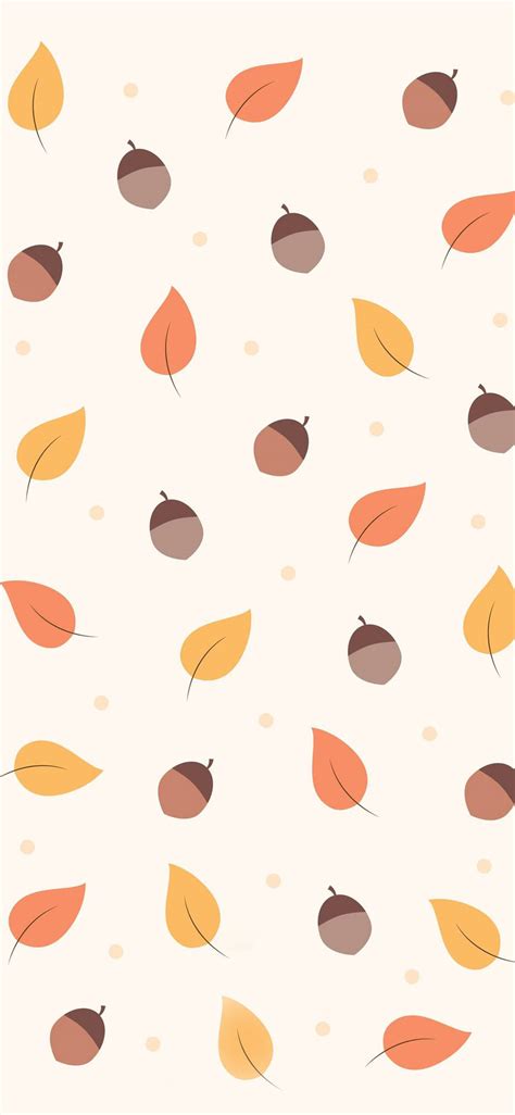 Download Autumn Iphone Acorns And Leaves Pattern Wallpaper | Wallpapers.com